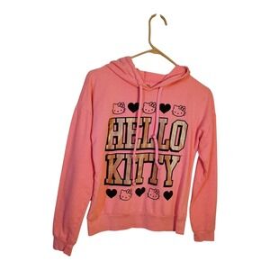 Hello Kitty Sanrio 2013 Junior XS Neon Pink Hello Kitty Hearts Pull Over Hoodie